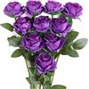 JUSTOYOU Bouquet di Fiori di Seta Rosa Artificiale Home Office Composizioni di Nozze Viola (10 PZ)