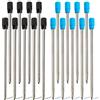 YMLOVE 20 ricariche per penna a sfera da 6,5 cm, in metallo, a punta media, ricambio per penne stilo a cristalli diamantati, nero e blu