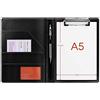 Mymazn Portablocco A5 Blocco Appunti Portablocco in Pelle Supporto Per Blocco File Organizer con Tasca Interna Nero