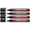 Edding, pennarello indelebile Edding 300, ricaricabile, 1,5-3 mm, nero 4x Set Nero