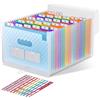 ThinkTex 26 Tasche Raccoglitore Documenti Espandibile, A4 Cartellina Porta Documenti, Organizzatore Portadocumenti Da Scrivania, Multicolore Fisarmonica Faldoni per Ufficio Scuola Casa Viaggio - Blu