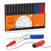 Shuttle Art Pennarello Lavagna Bianca a Secco con Gomma 15 Pack 3 Colori Cancellabili (11 Neri 2 Blu 2 Rossi) per Scritte su Whiteboard Vetro Specchi Ufficio Scuola Casa