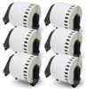 BETCKEY - 6 Rotoli DK-22205 Etichette a Lunghezza Continua Compatibile con Brother, 62mm x 30.48m, 6 Etichette per Stampanti di Etichette Brother QL