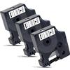 Labelwell 3x Labelwell 6mm x 7m Sostituzione del Etichette Compatibile per Dynmo D1 43613 S0720780 Nero su Bianco per Dynmo LabelManager 120P 160 210D 220P 360D 420P 500TS Labelpoint 250 150 Labelwriter 450 Duo
