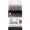 PIGMA MICRON Sakura SPACEBEAUXARTS Pigma Micron Manga Set Nero 7 Tutte Le Piume Set 005,01,02,03,05,08, Pennello