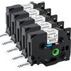 Fimax Tech Nastro per Etichette Fimax Compatibile In sostituzione di Brother TZe241 Nastro Laminato 18mm 0.7 Nero su Bianco TZ Tape per Brother P-Touch PTD400AD PTD600 PTD400 PT-D450 PT-P710BT, confezione da 5