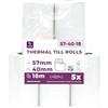 LYNNE PAYMENT SOLUTIONS LYNNE - Rotoli POS 57x40x12 di carta termica per ricevute Bancomat - Rotolini compatibili con dispositivi POS - Rotolo 57mm x 18m x 12mm - [5x]