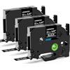 MarkField 3x Compatibile con Brother P-touch TZe-335 12mm Nastro Etichette | Bianco su Nero TZe-335 TZ Tapes 0.47 12mm x 8m Cassetta, per Brother PT-H200 H105 H107 H101C H100R 1005 1250 D200 E110 Cube