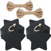 jijAcraft 100pz Tag Regalo Etichette Regalo in Carta Kraft Forma a Stella per Natale/Compleanno, Artigianato, Bagaglio, con 30M Spago di Iuta (Nero)