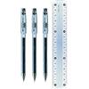 Pilot G-Tec C4 Penna a sfera ad inchiostro gel con punta fine da 0,4 mm, nero 3 Stück + gratis Lineal