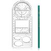 Vicloon Geometrico Multifunzionale, 2Pcs Righelli Geometrici Modelli di Misurazione con Matita, Stencil da Disegno Geometrico, Geometric Drawing Template Strumento Di Misurazione Per Scuola E Ufficio