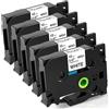 Fimax Tech Fimax TZe-231 12mm Nastro per Etichette Compatibile con Brother P-touch Tze Tz231 laminated white Tape Cassetta 12mm per PT-H107 H105 H200 E110 H100R D210 1000 1010 1280 H110,5Pz Nastro Etichettatrice