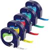MarkField Nastro per Etichette Compatibile con Dymo LetraTag 12mm x4 m Plastica Nastri 91200 91202 91203 91204 91205 per LT-110T LT-100H QX 50 XR XM 200B Plus