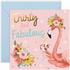 Central 23 Biglietto di auguri per il 23-30° compleanno - Trenta e Fabulous - Flamingo Drinking Gin - For Her