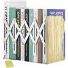 DARUITE Fermalibri per Mensole Metallo Ferma Libri per Libreria Reggilibri da Scaffale Blocca Libri Per Mensole Ferma Libro per Ufficio,Casa,Scuola,Biblioteca(Venatura del Legno)