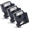 Labelwell 3x 45013s 45013 S0720530 Compatibile per Dynmo 12mm x 7m Nero su Bianco Nastri per Etichette con Dynmo LabelManager LM 160 21OD 260P 360D 420P 500TS LabelPoint 250