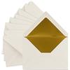 NEUSER PAPIER 10 buste DIN C5 15,7 x 22,5 cm, in bianco naturale con fodera in seta dorata, con adesivo umettabile e senza finestra, formato C5, marca FarbenFroh by GUSTAV NEUSER
