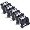 Labelwell 5x Labelwell 9mm x 7m Sostituzione Nastro Etichette Compatibile per Dynmo 40913 S0720680 Nero su Bianco per Dynmo LabelManager 120P 160 210D 220P 360D 420P 500TS Labelpoint 250 150 Labelwriter 450 Duo