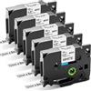 Aken 5Pz Nastro per Etichette Compatibile con Brother P-touch TZe-231 TZe231 TZ-231, Nastro 12mm Compatibile con Etichettatrice Brother PT-H110, H100R, H107B, H100LB, 1000, 1010, P300BT