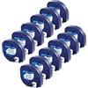 MarkField 12X MarkField Compatibile con Dymo LetraTag Plastica Nastri per Etichette | 12mm x 4m White Plastic Nastro, Compatibile con Dymo Letratag LT-110T LT-100H 2000 Plus QX 50 XR XM