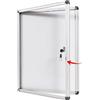 S SWANCROWN SWANCROWN Bacheca Magnetica da Parete 4xA4 con Serratura, Fondo Magnetico per Lavagna Bianca, Ristorante, Condominio e Ufficio, 67x50 cm