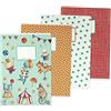PaPIerDraCHeN 4 quaderni di alta qualità per bambini DIN A4 | a righe e quadretti 32 pagine - motivo circo - per iniziare la scuola per gli studenti delle elementari - set numero 3-16 fogli