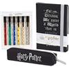 Harry Potter Set Cancelleria Kit di Cartoleria con Agenda A5 Astuccio e Set Penne Gadget Originale (Nero)