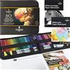 Castle Art Supplies Set di 60 matite acquerellabili senza legno, 48 matite pigmentate con monete bonus, miniere solide, per artisti adulti, principianti, coloristi, custodia in tessuto resistente