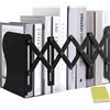 DARUITE Fermalibri per Mensole Metallo Ferma Libri per Libreria Reggilibri da Scaffale Blocca Libri Per Mensole Ferma Libro per Ufficio,Casa,Scuola,Biblioteca(Nero)