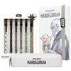 Star Wars Disney Set Cancelleria Notebook Quaderno A5 Astuccio e Set Penne Disney Gadget Originale Minnie The Mandalorian Ih-oh Cancelleria Ufficio Scuola Università (Bianco Mandalorian)