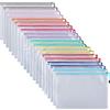 ipow 30pcs Sacchetto di Zip Impermeabile A5,Borse di File Mesh con Cerniera,Busta Sacchetto Portadocumenti per Uffici,Busta Plastica Trasparente per Cosmetici Oggetti 10 Colori