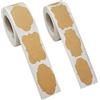 PUERHUACI Etichette Adesive Personalizzate,600 Pezzi Handmade Etichette, Adesivi Personalizzati Per Buste, Borse Da Festa, Bottiglie,Carta Kraft Etichette Vuote,6 Forme Adesivi Piccoli Regalo