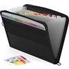 ABC life ABClife Cartella Portadocumenti A4 con Chiusura a Cerniera, 13 Tasche Porta Documenti, Fisarmonica Porta Documenti Espandibile con Tasca Frontale,Etichette,Raccoglitore Documenti Impermeabile (Nero)