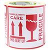 OliveBird 100 Adesivi Fragile This Way Up Handle With Care Adesivi, 10 x 10 cm White-Red