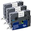 XemaX 3x XemaX Nastri per Etichette Compatibile con Brother 9 mm TZe-221 TZ-221 Ub-221 Nero su Bianco Cassetta per Brother P-Touch Etichettatrice PT-1010 E110 H100R H110 H101C H108 E100 H100LB H105 H107