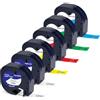 Pristar 6x Compatibile per Dynmo 12mm x 4m Plastica Nastro per Etichette 12267 91201 91202 91203 91204 91205 Compatibile per Dynmo LT-100H LT-100T LT100-H XR 2000 80 200B LT-110T QX-50 XM