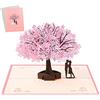 Vicloon Biglietto d'Auguri, Matrimonio Anniversario Pop Up 3D Carta, Romantico Biglietti Natale con Busta, Amanti Sotto il Ciliegio Rosa Regalo per Moglie Marito Fidanzata Sposa e Mamma