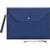 Wonderpool Cartelle Portadocumenti A4 in Pelle Sintetica Alta Capacità Buste Custodia per Portfolio di documenti e Cancelleria Organizer e Custodia Multifunzione per Tablet PC (Blu scuro)