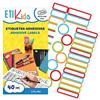 Haberdashery Online ETIKids 40 Etichette Adesive Multiuso con lamina protettiva, in 4 formati diversi. Ideali per matite, pennarelli e tutto il materiale scolastico. (Color)