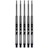 NEO+ Venditore UK Set di ricariche per penne a sfera Waterman, a tratto medio e rullo morbido SET OF 5 BLACK INK