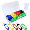 Redamancy Targhetta Portachiavi, 50 Pezzi Etichette in Plastica Con Anelli Divisi per Chiavi, Animali Domestici, Bagagli e Memory Stick (5 Colori)