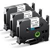 MarkField Compatibile con Brother P-Touch TZe-221 9mm Nastri per Etichette | TZ TZe-221 Nastro Nero su Bianco 0.35 9mm x 8m Etichette, per PT-H105 H101C H100LB/R GL200 1000 1010 D400 D200 E100,3 Pack