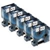 Fimax Tech Nastro per Etichette Fimax Compatibile In sostituzione di Dymo D1 S0720530 45013 12mm x 7m Nero su Bianco Nastro Compatibile per Dymo LabelManager 160 280 120P (Confezione da 5)