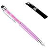 NEO+ Penna a sfera 2 in 1 di qualità con cristalli ed estremità posteriore gommata per touchscreen. 1 ricariche incluse (VIOLA CHIARO)