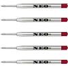 NEO+ Ricariche penna a sfera di qualità, economiche ma di lunga durata, punto medio. Compatibile con la penna a sfera Parker. Ricarica G2 Ricarica di stile (5 x INCHIOSTRO ROSSO)