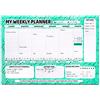 Febio planner settimanale 2026 a3 - Strappo in Alto e Colla Anti Orecchie - 43x30 Verde Acqua/planning settimanale da tavolo 2026 grande, home planner 2025 italiano, calendario da tavolo 2025