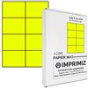 Imprimiz Etichette Adesive multiuso A4-105 x 74 mm - Colore fluo Giallo Opaco - 200 Etichette / 25 fogli - Per stampanti Laser/a getto d'Inchiostro