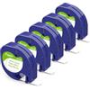 Aken 91220 Paper White Etichette Compatibile con Dymo Letratag Nastro | 12mm x 4m, Nero su Bianco Cartucce Compatibile con Dymo Letratag LT-100T LT-100H 200B XR Etichettatrice