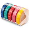 UniPlus 5x Etichette a Rilievo in Vinile Autoadesive 3D Nastri Goffratura, 9mm x 3m Compatibili per Dymo Etichettatrici a Rilievo Omega e Junior Motex, Bianco su Giallo/Rosa/Rosso/Verde Lago/Blu Scuro