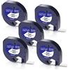 UniPlus Nastri per Etichette Compatibile per 91200 91220 S0721510 Paper Nastro per Etichette per LT-100H LT-100T LT110T Plus QX50 XR XM 2000, 12mm x 4m, Nero su Bianco, 5-Pack